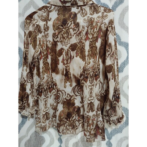 Sioni Blouse for Women Size XL Long sleeves crinkle Top stretch - Picture 6 of 11